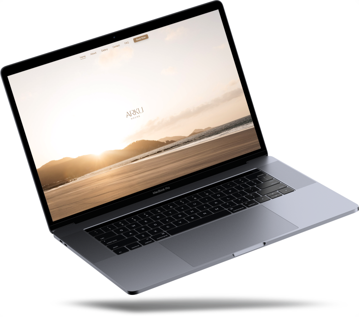 Laptop showcasing website